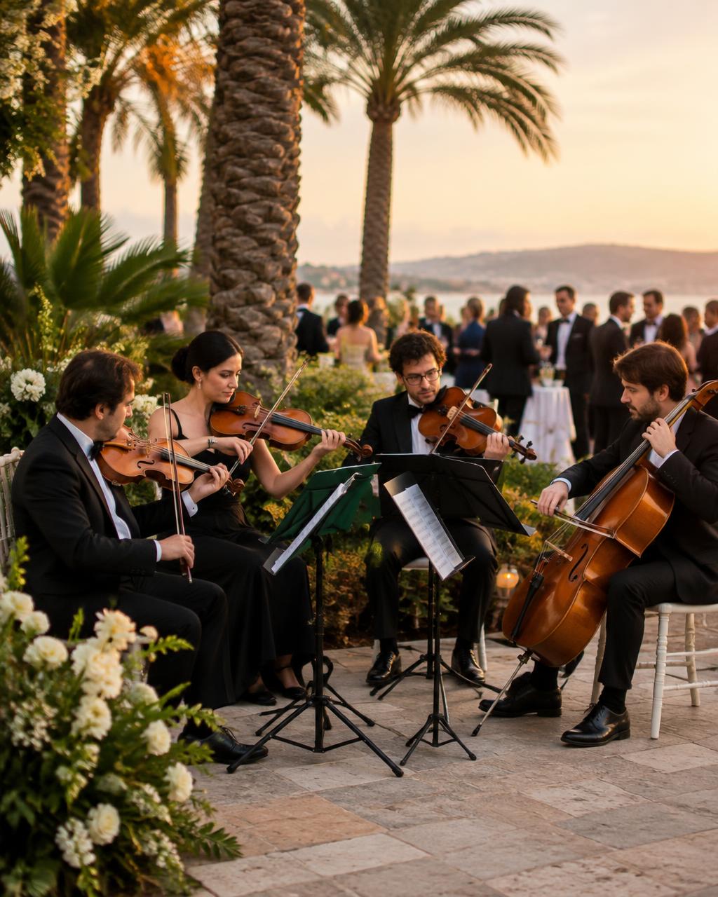 String quartet at cocktail hour