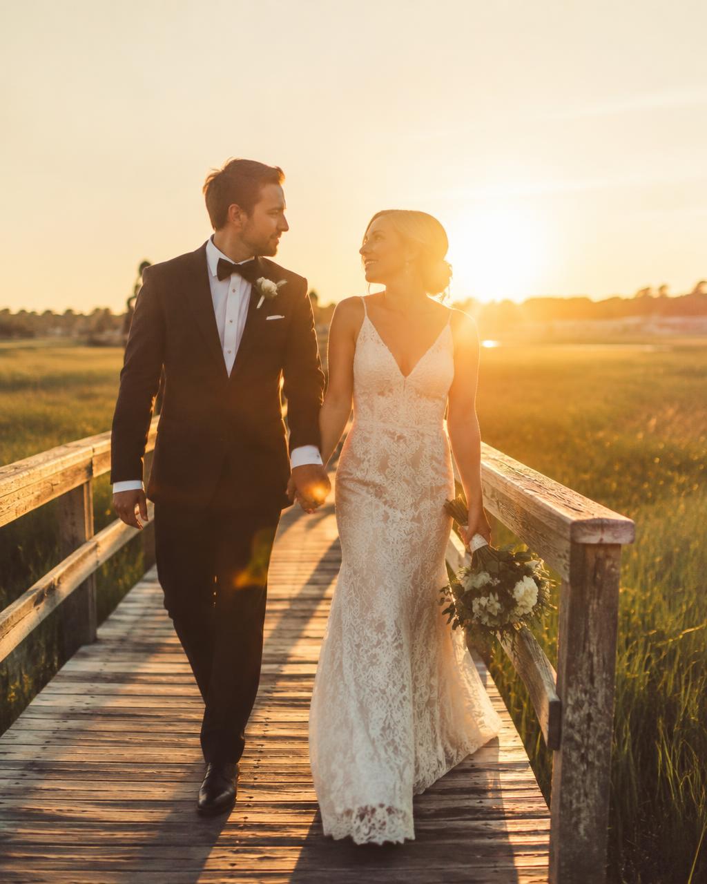 Golden hour portrait on the marsh boardwalk